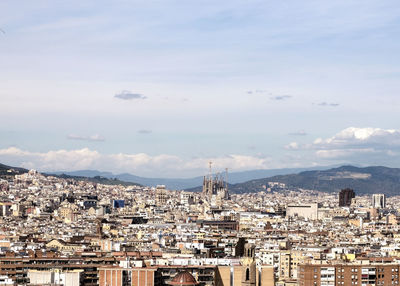 High angle view of townscape against sky