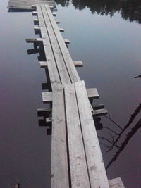 Scenic view of lake against sky during winter