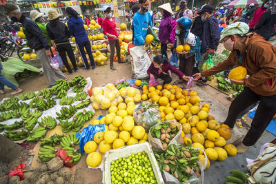 Various fruits for sale at market stall