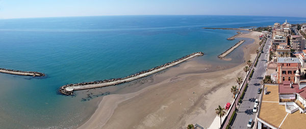 High angle view of beach