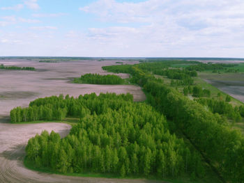 Scenic view of land against sky