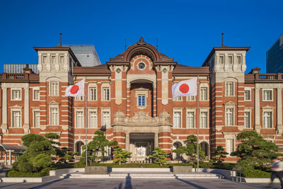 Front view of marunouchi side of tokyo railway station in the chiyoda city, tokyo, japan.