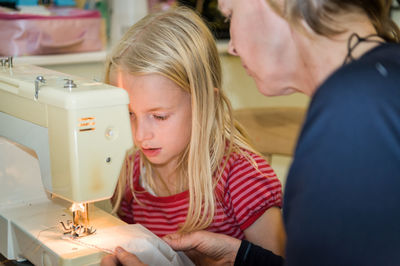 Close-up of girl looking away