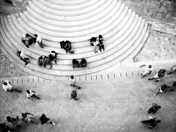 High angle view of crowd