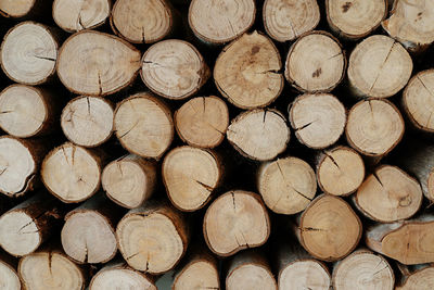 Full frame shot of logs