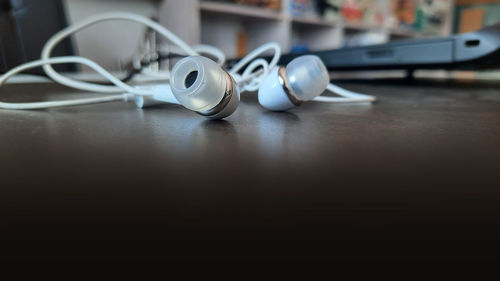 Close-up of laptop on table