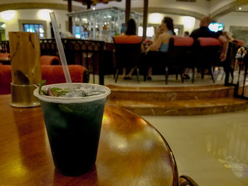 Close-up of drink on table in restaurant