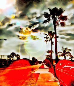 View of road against cloudy sky