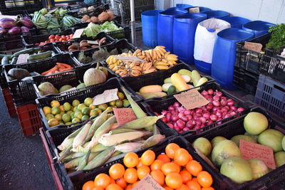 Vegetables for sale at market stall