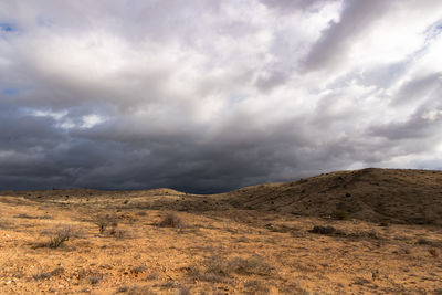 Scenic view of desert against sky