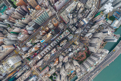 High angle view of buildings in city