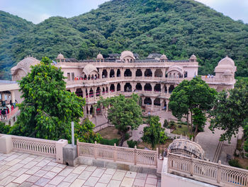 High angle view of historic building