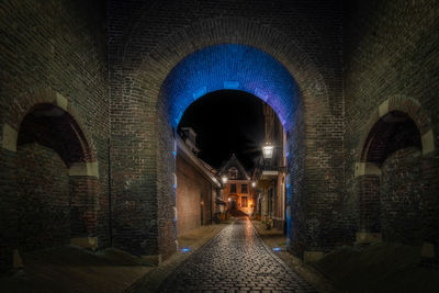 Corridor of building at night
