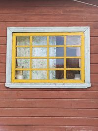 Low angle view of window on building