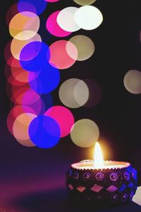 Low angle view of colorful lanterns