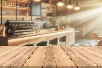 Close-up of wooden table