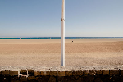 Scenic view of calm sea against clear sky