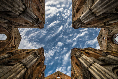 Low angle view of historical building against sky