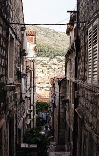 Narrow alley amidst buildings in city