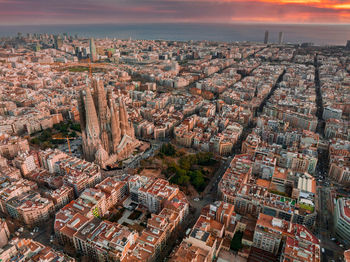 High angle view of cityscape