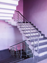 Low angle view of spiral staircase against building