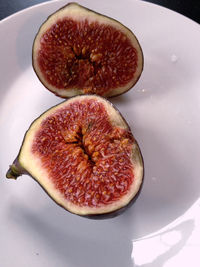 High angle view of fruits on table