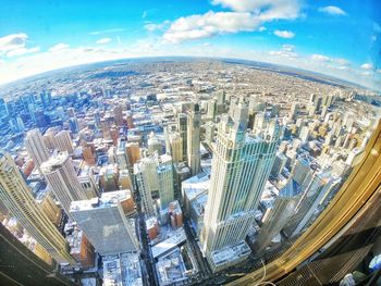 High angle view of city