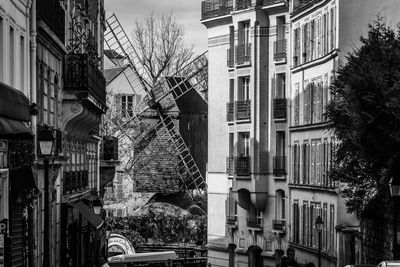 Low angle view of buildings in city