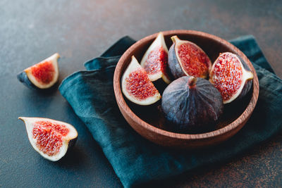 High angle view of fruit on table