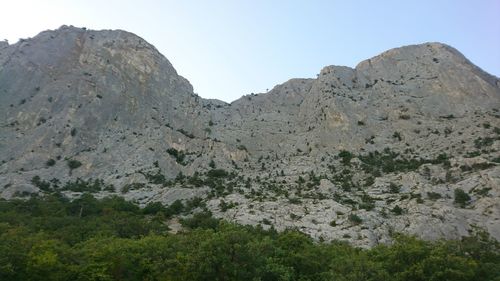 Scenic view of mountains against clear sky