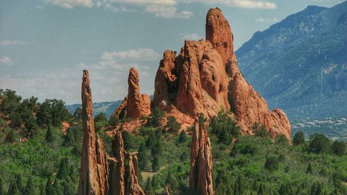 Scenic view of rocky mountains