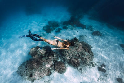 Man swimming in sea