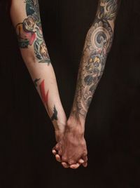 Midsection of woman with hands