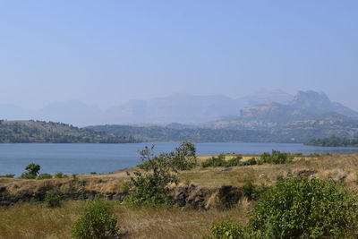 Scenic view of river against sky