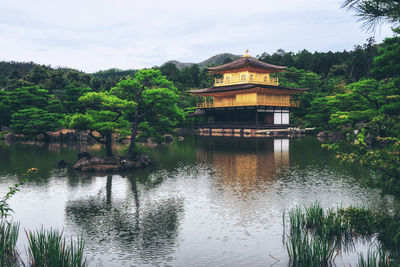 Reflection of building in lake