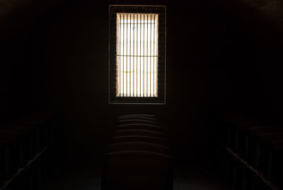 View of window in dark room