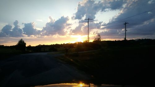 Country road at sunset