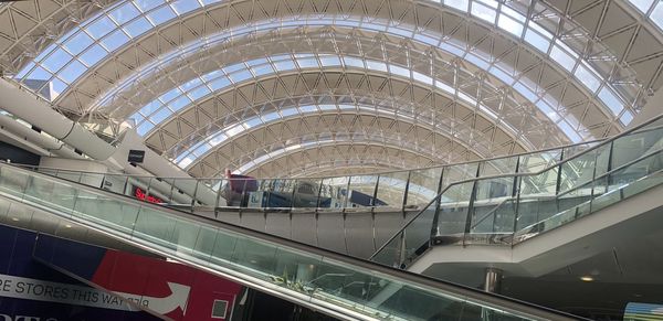 Low angle view of escalator