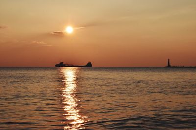 Scenic view of sea during sunset