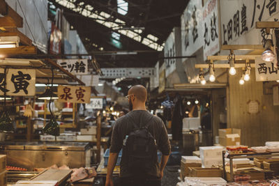 Young man at market