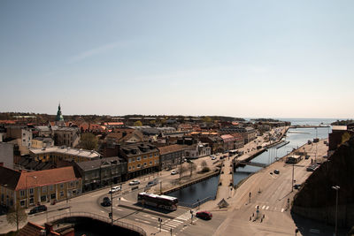 High angle view of city