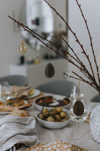 Table set for easter meal