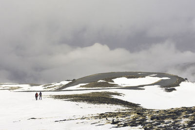 Two climbers in winter