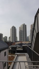 Modern buildings against sky in city