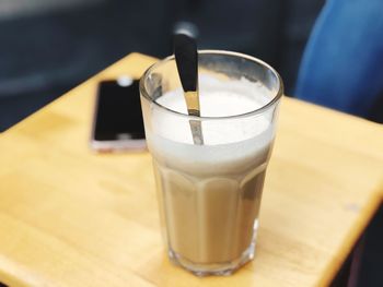 Close-up of drink on table