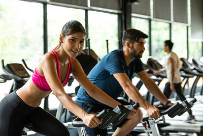 People riding bicycle