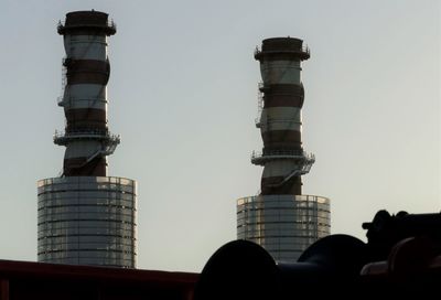 Low angle view of building against clear sky