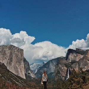 Panoramic view of mountain against cloudy sky