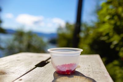 Close-up of drink on table