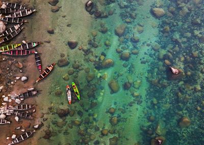 High angle view of beach